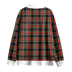 Stewart Black Tartan Plaid Knitted Fleece Cardigan