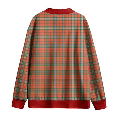 Scott Ancient Tartan Plaid Knitted Fleece Cardigan