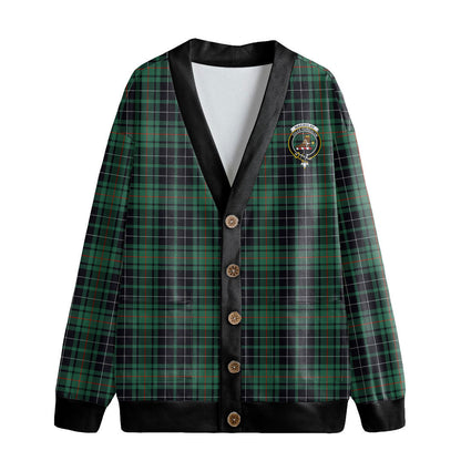 MacAulay Hunting Ancient Tartan Crest Knitted Fleece Cardigan