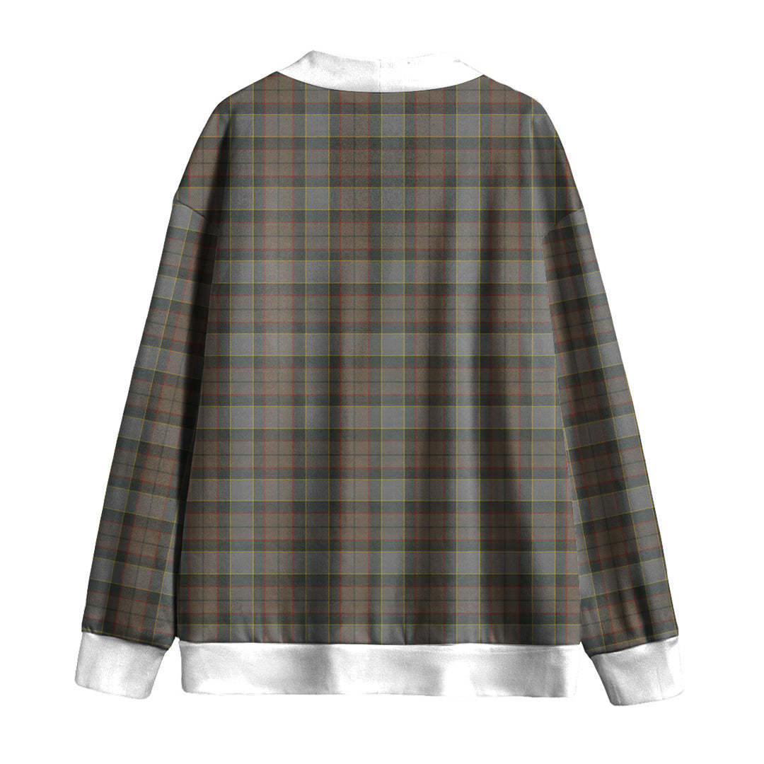 Outlander Fraser Tartan Plaid Knitted Fleece Cardigan