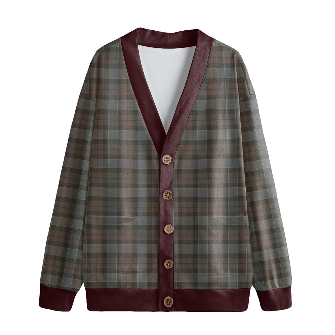 Outlander Fraser Tartan Plaid Knitted Fleece Cardigan