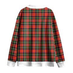 Stewart Royal Modern Tartan Plaid Knitted Fleece Cardigan
