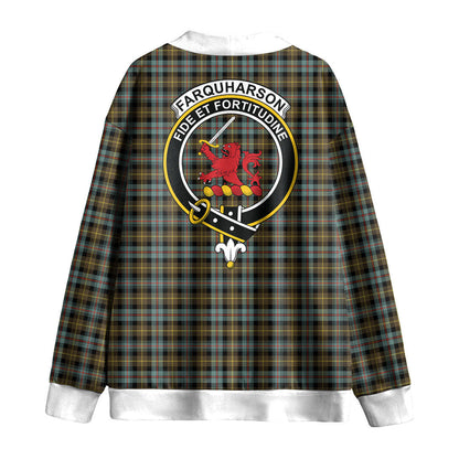 Farquharson Weathered Tartan Crest Knitted Fleece Cardigan