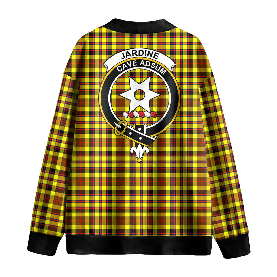 Jardine Tartan Crest Knitted Fleece Cardigan