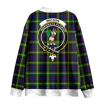 Watson Modern Tartan Crest Knitted Fleece Cardigan