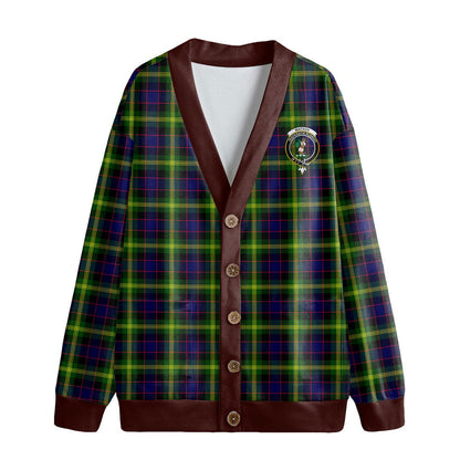 Watson Modern Tartan Crest Knitted Fleece Cardigan