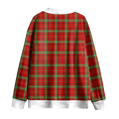 Morrison Red Modern Tartan Plaid Knitted Fleece Cardigan