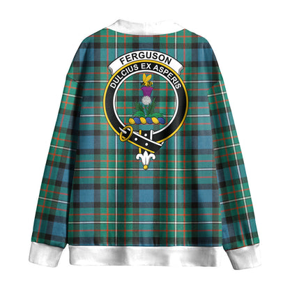 FERGUSON ANCIENT Tartan Crest Knitted Fleece Cardigan