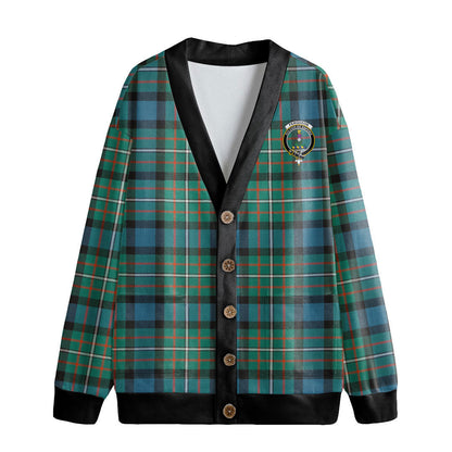 FERGUSON ANCIENT Tartan Crest Knitted Fleece Cardigan