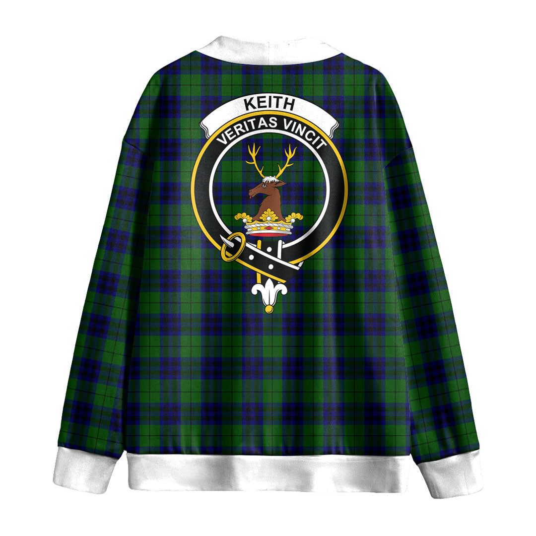 Keith Modern Tartan Crest Knitted Fleece Cardigan