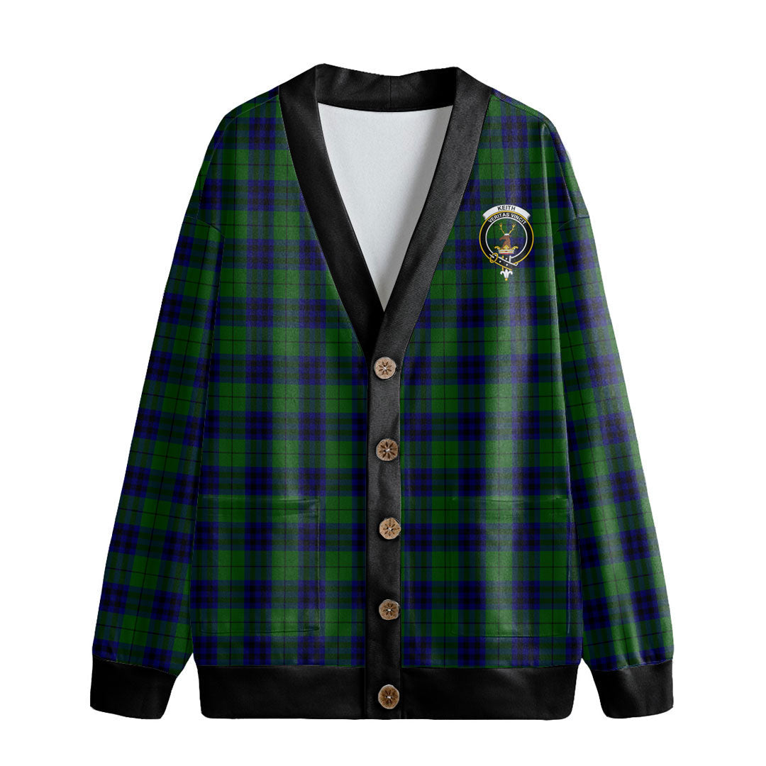 Keith Modern Tartan Crest Knitted Fleece Cardigan