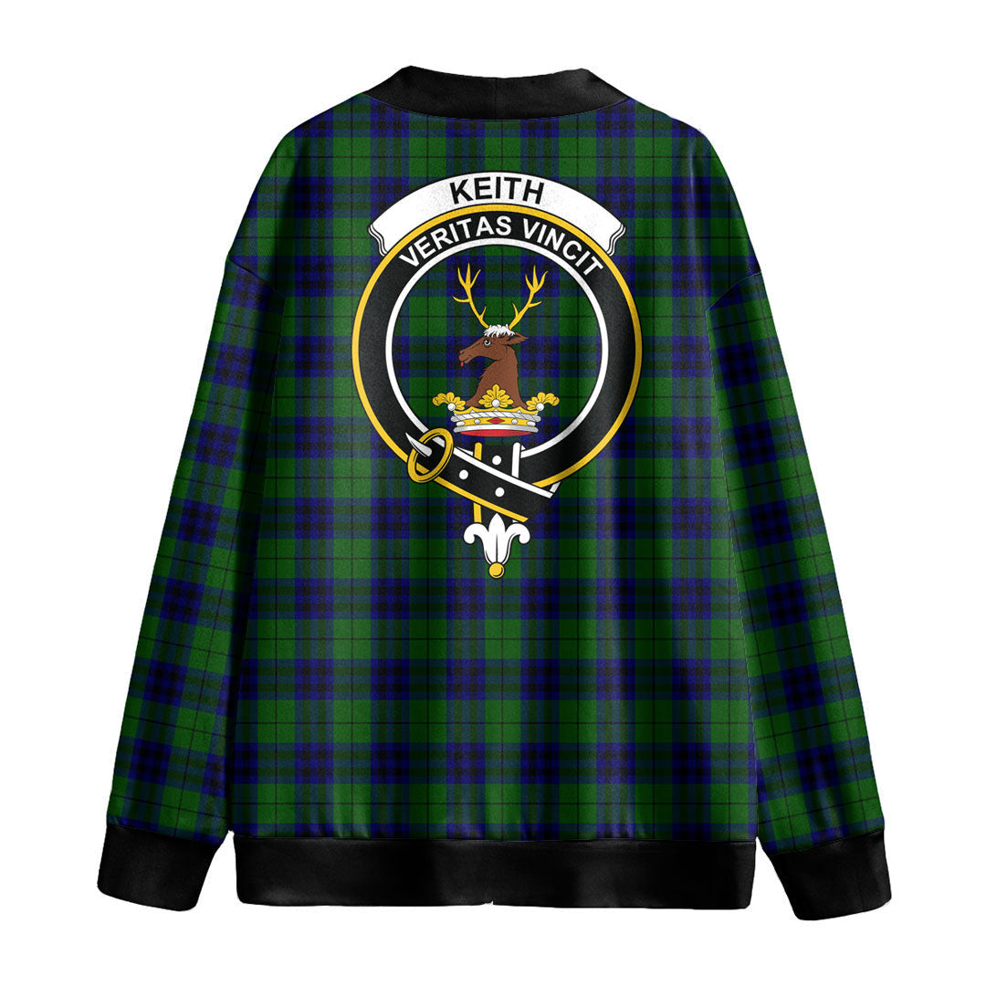 Keith Modern Tartan Crest Knitted Fleece Cardigan