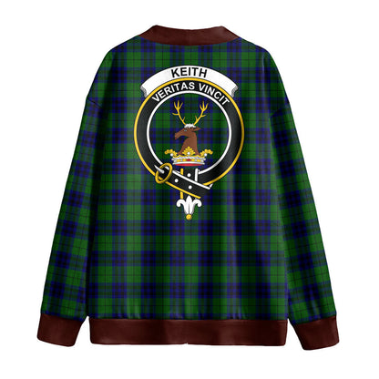 Keith Modern Tartan Crest Knitted Fleece Cardigan