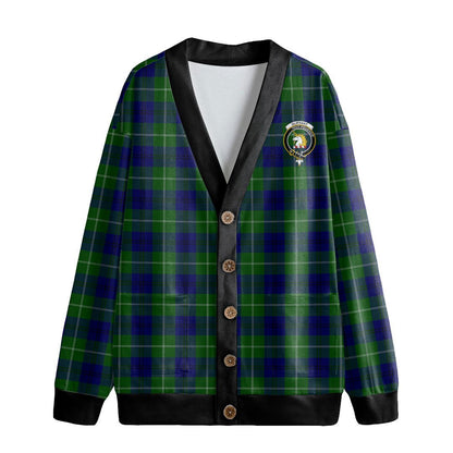 Oliphant Modern Tartan Crest Knitted Fleece Cardigan