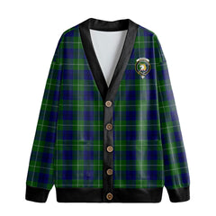Oliphant Modern Tartan Crest Knitted Fleece Cardigan