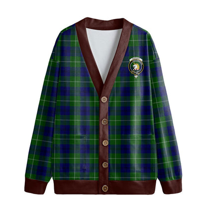 Oliphant Modern Tartan Crest Knitted Fleece Cardigan