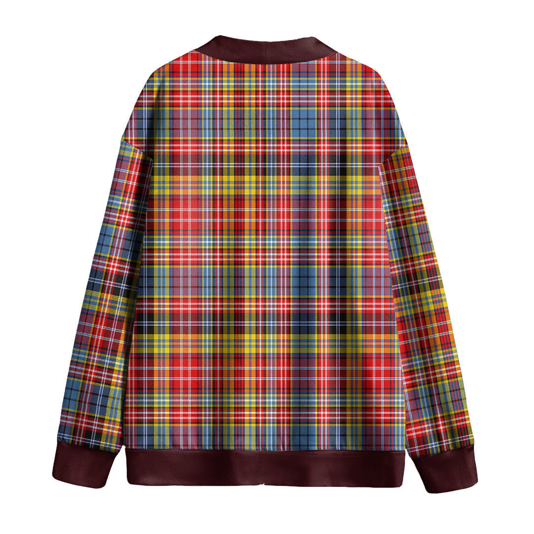 Drummond of Strathallan Tartan Plaid Knitted Fleece Cardigan