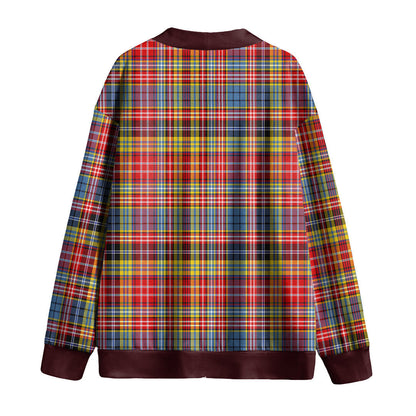 Drummond of Strathallan Tartan Plaid Knitted Fleece Cardigan