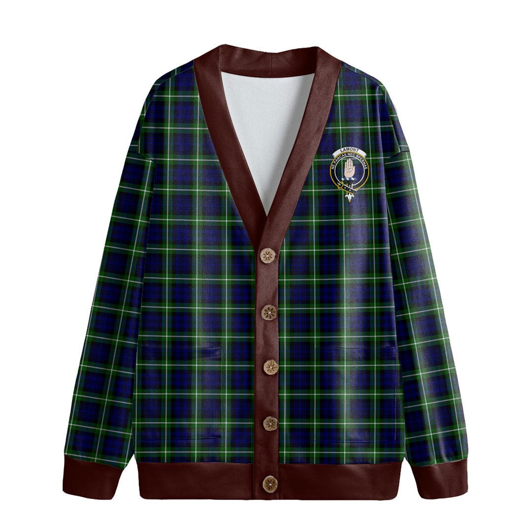 Lamont Modern Tartan Crest Knitted Fleece Cardigan