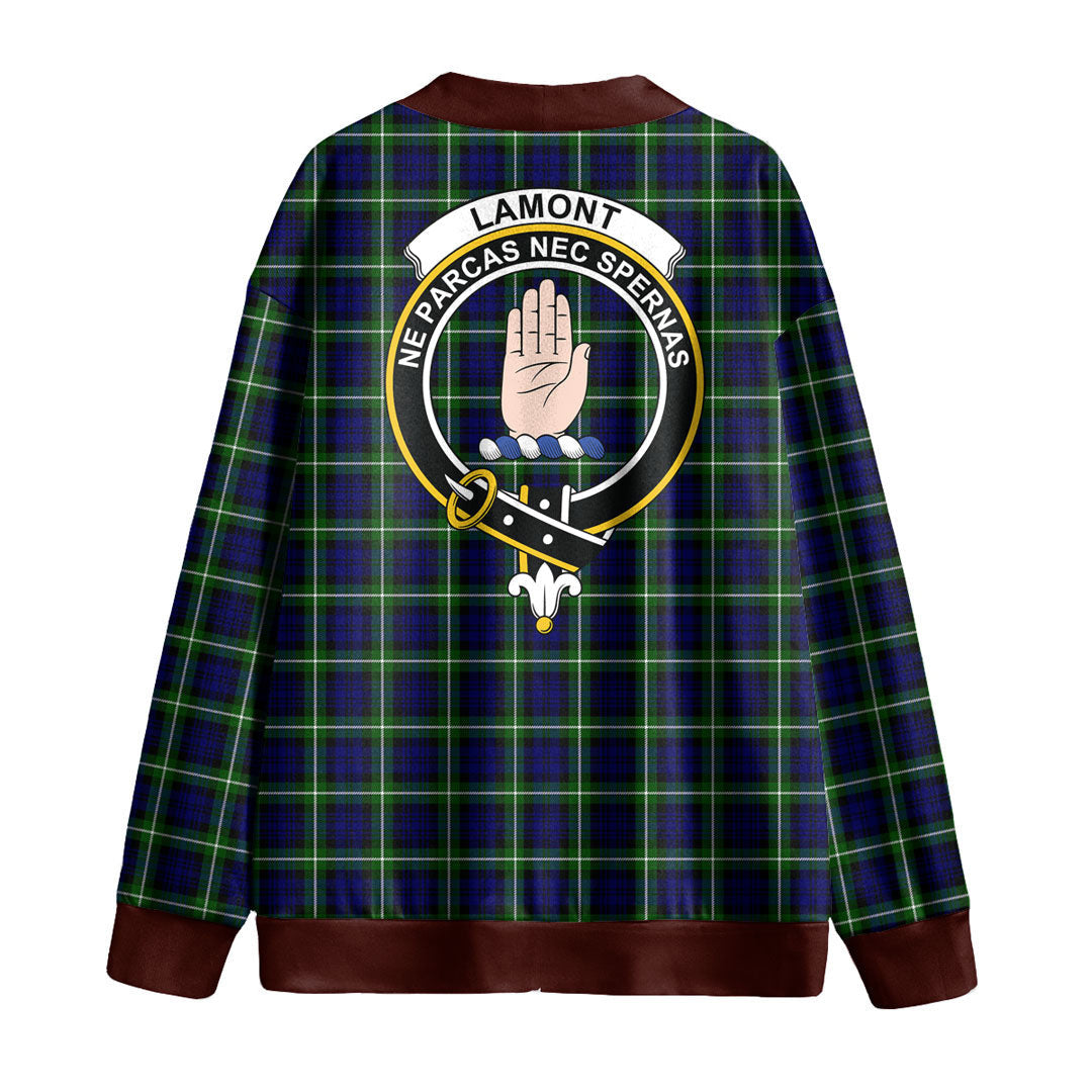 Lamont Modern Tartan Crest Knitted Fleece Cardigan