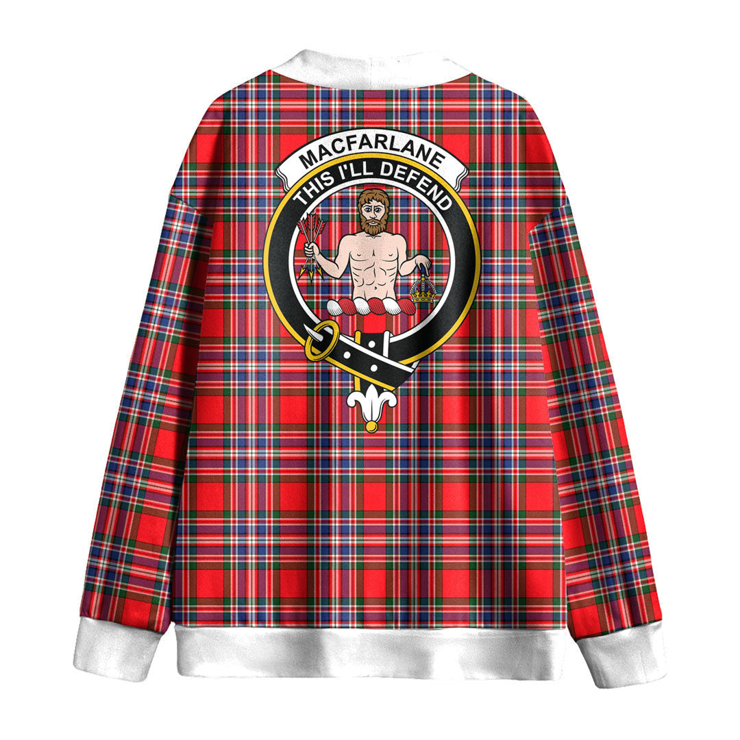 MacFarlane Modern Tartan Crest Knitted Fleece Cardigan