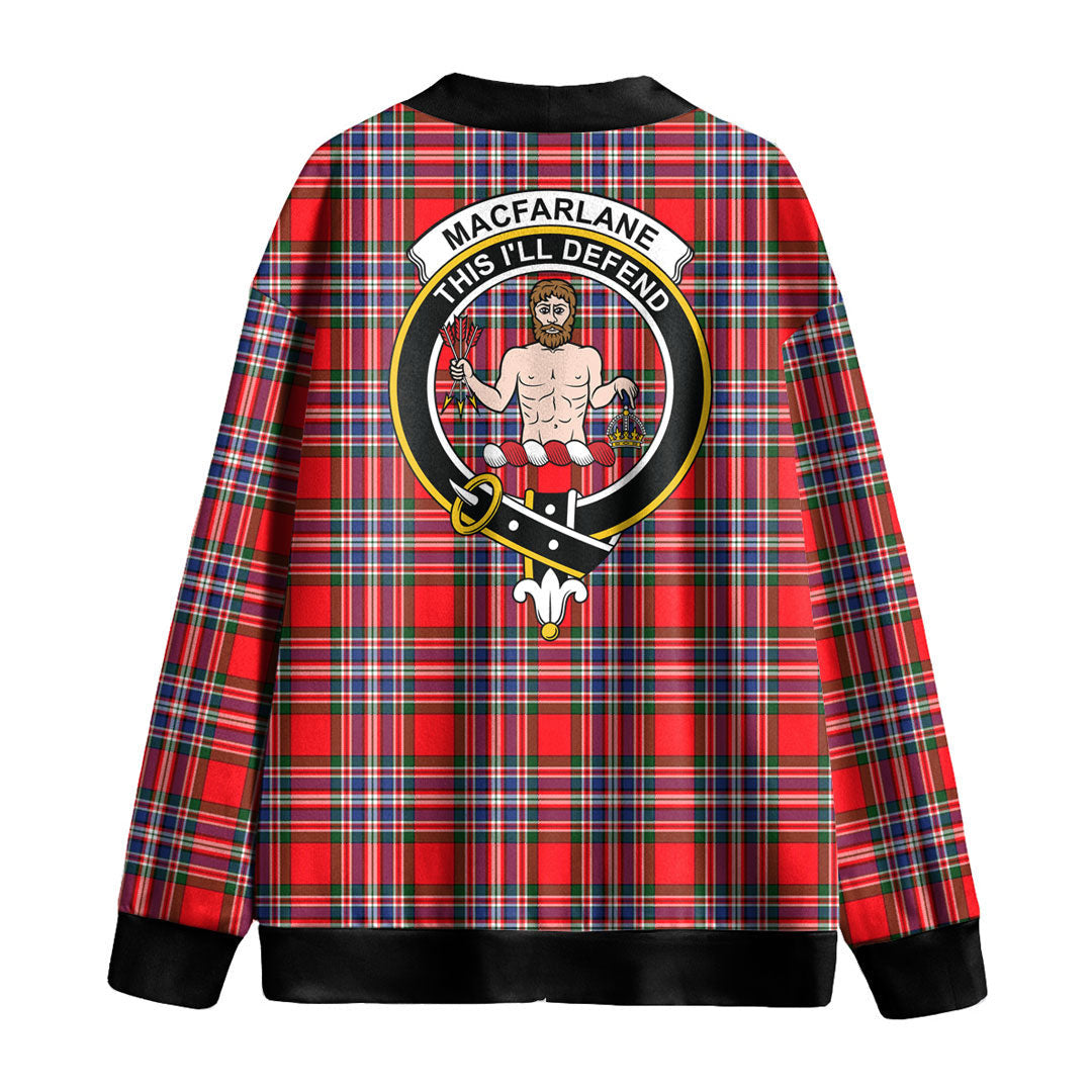 MacFarlane Modern Tartan Crest Knitted Fleece Cardigan