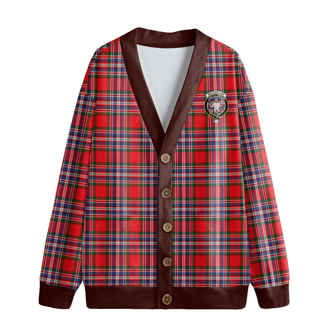 MacFarlane Modern Tartan Crest Knitted Fleece Cardigan