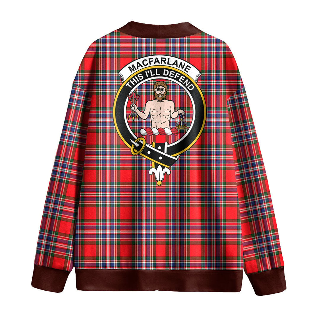 MacFarlane Modern Tartan Crest Knitted Fleece Cardigan