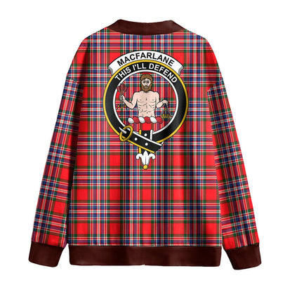 MacFarlane Modern Tartan Crest Knitted Fleece Cardigan