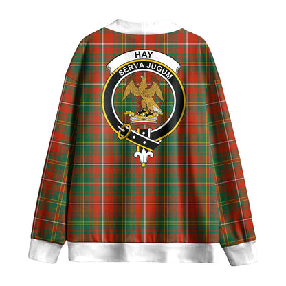 Hay Ancient Tartan Crest Knitted Fleece Cardigan