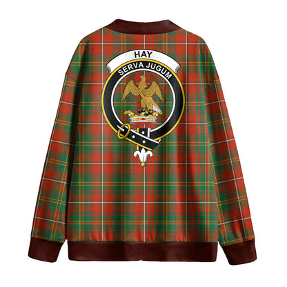 Hay Ancient Tartan Crest Knitted Fleece Cardigan