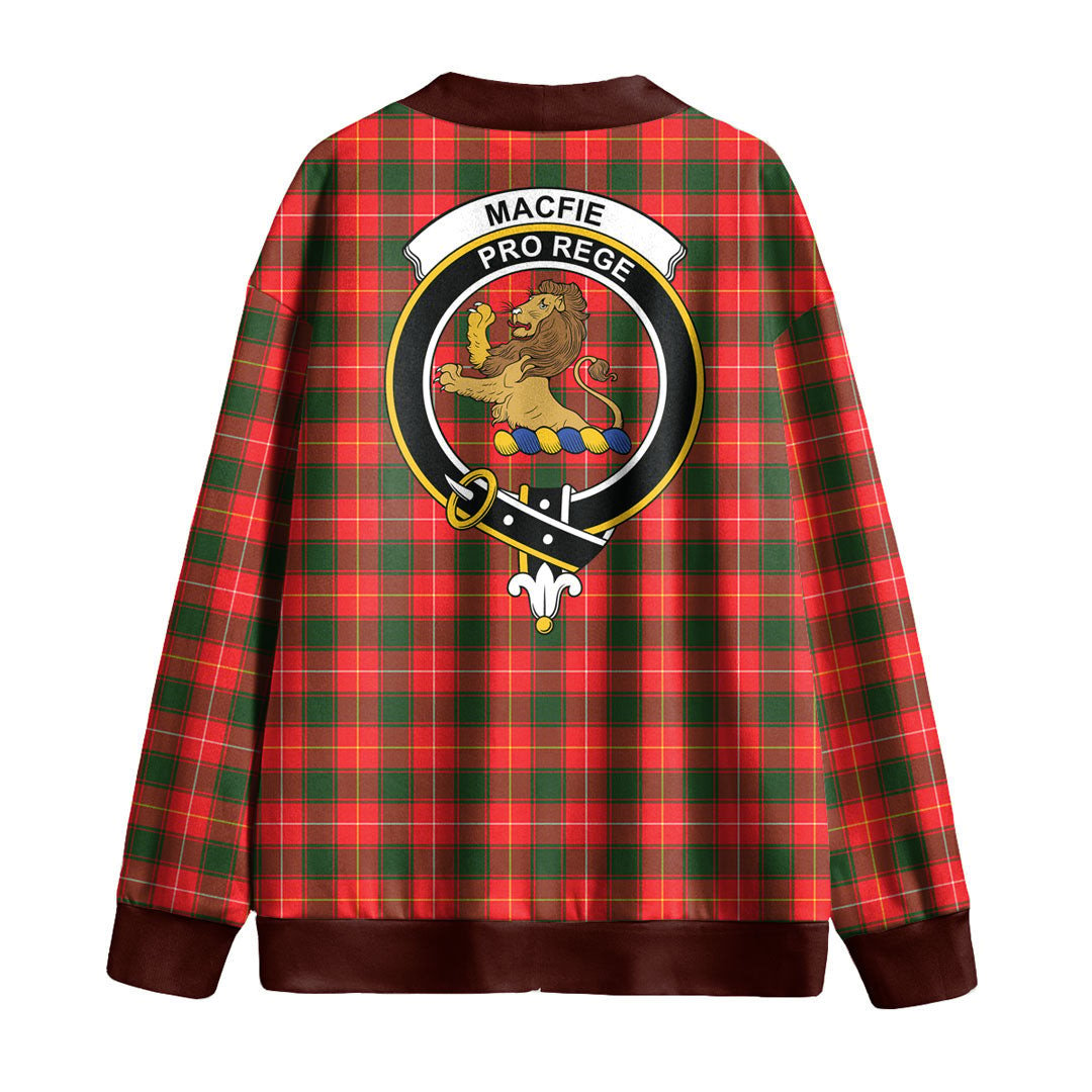 MacFie Tartan Crest Knitted Fleece Cardigan