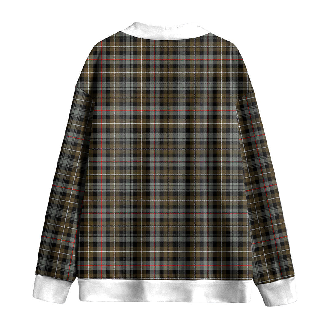 MacKenzie Weathered Tartan Plaid Knitted Fleece Cardigan