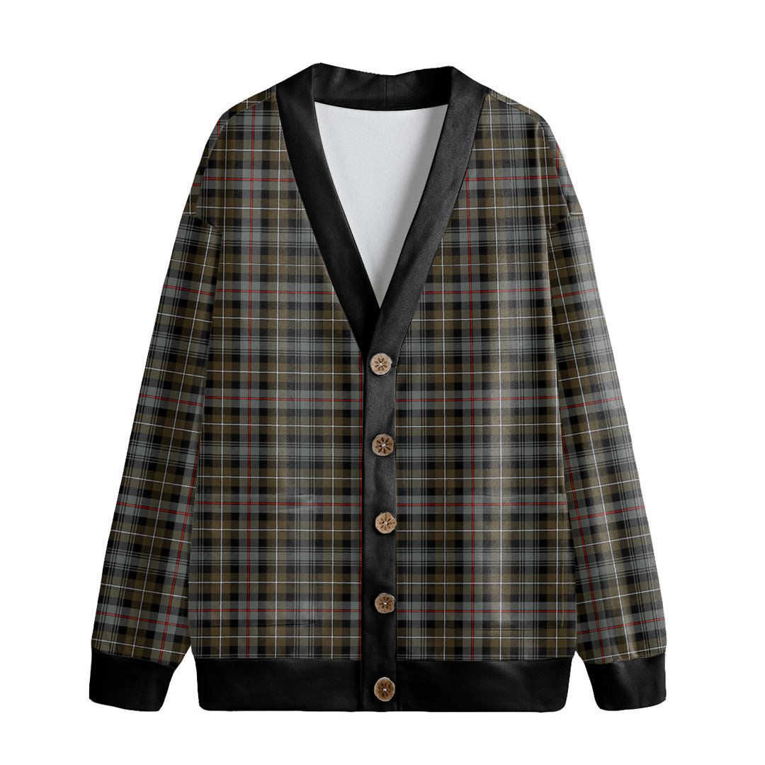 MacKenzie Weathered Tartan Plaid Knitted Fleece Cardigan