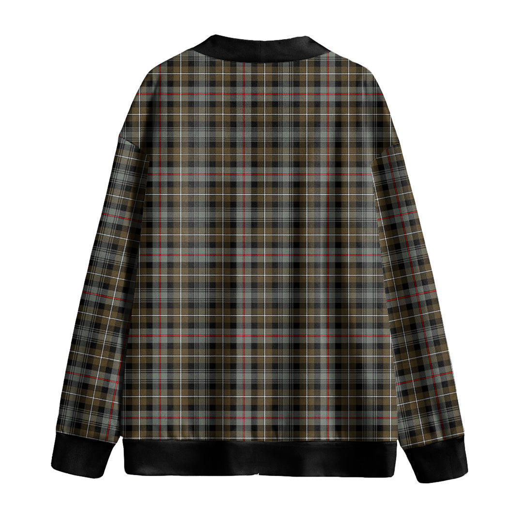 MacKenzie Weathered Tartan Plaid Knitted Fleece Cardigan