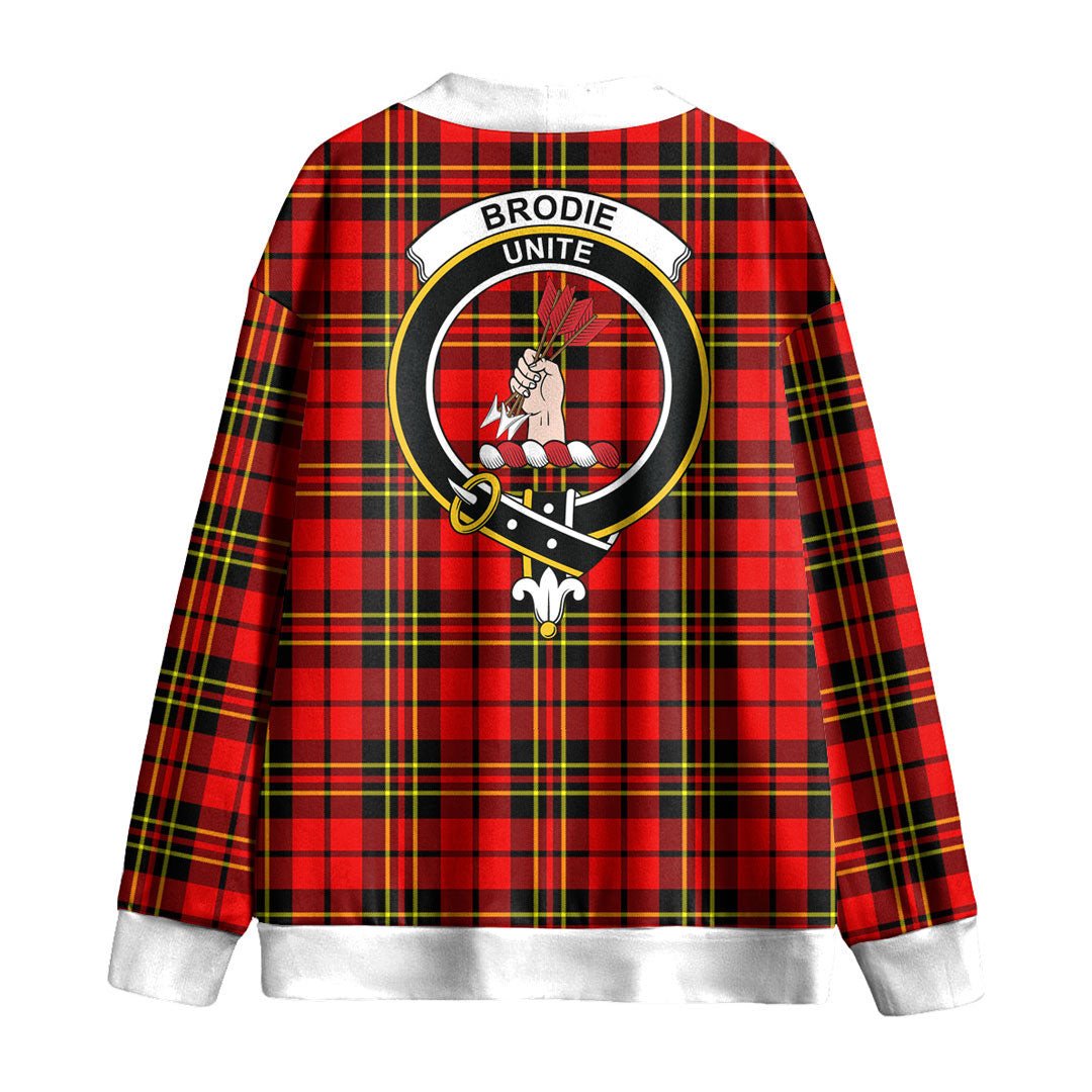 Brodie Modern Tartan Crest Knitted Fleece Cardigan