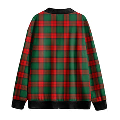 Stewart Atholl Modern Tartan Plaid Knitted Fleece Cardigan