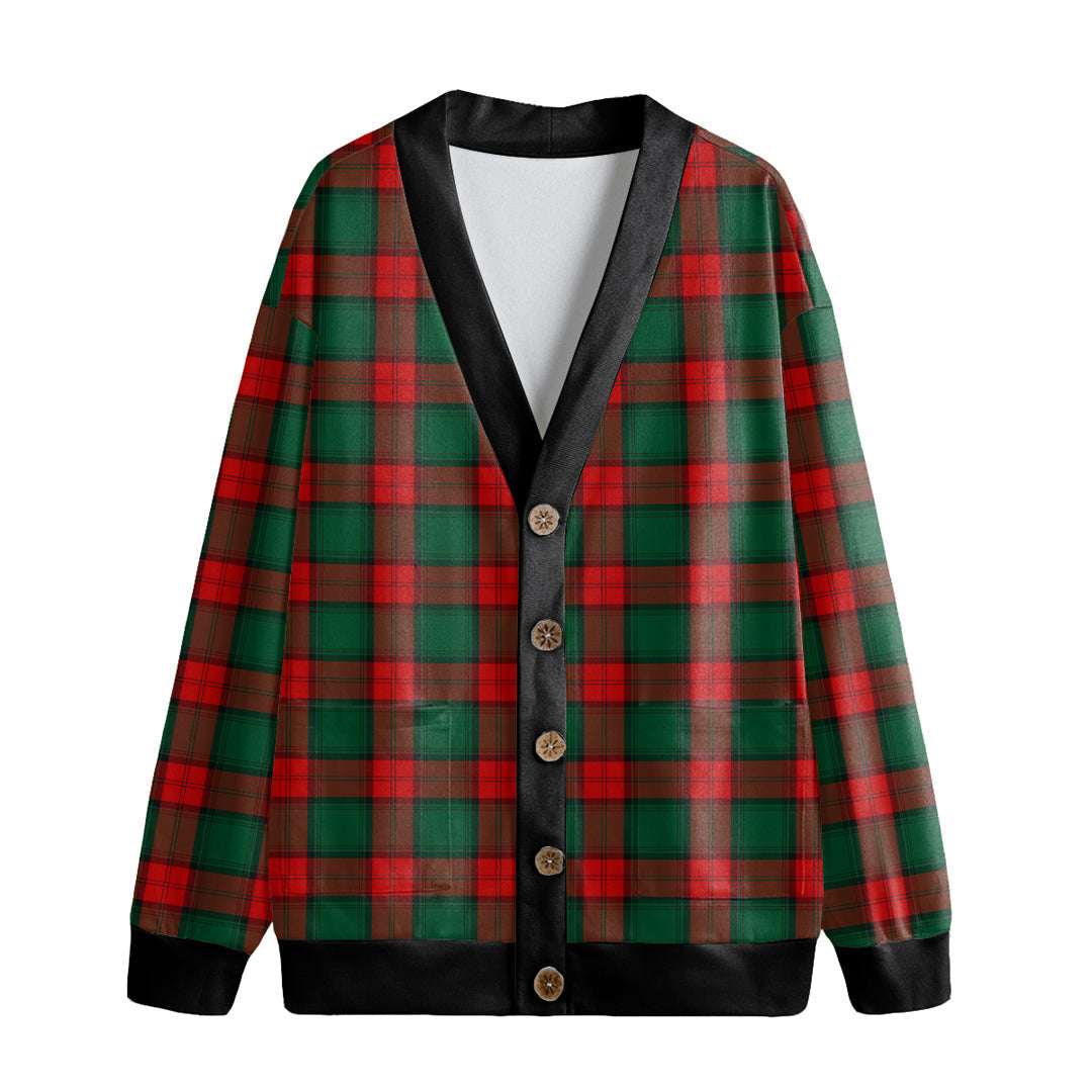Stewart Atholl Modern Tartan Plaid Knitted Fleece Cardigan