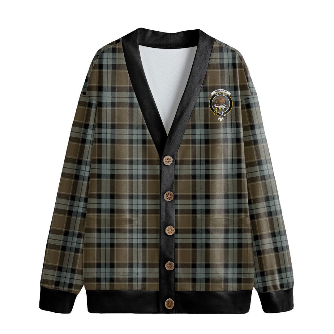 Graham of Menteith Weathered Tartan Crest Knitted Fleece Cardigan