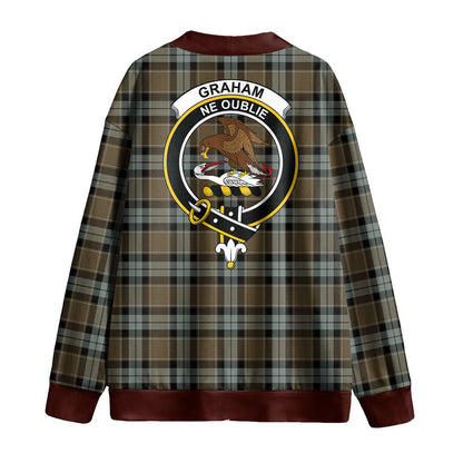 Graham of Menteith Weathered Tartan Crest Knitted Fleece Cardigan