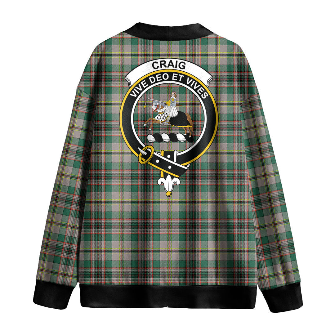 Craig Ancient Tartan Crest Knitted Fleece Cardigan