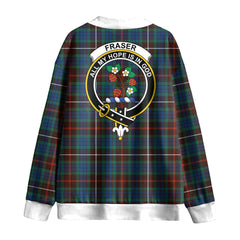 Fraser Hunting Ancient Tartan Crest Knitted Fleece Cardigan