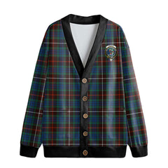 Fraser Hunting Ancient Tartan Crest Knitted Fleece Cardigan