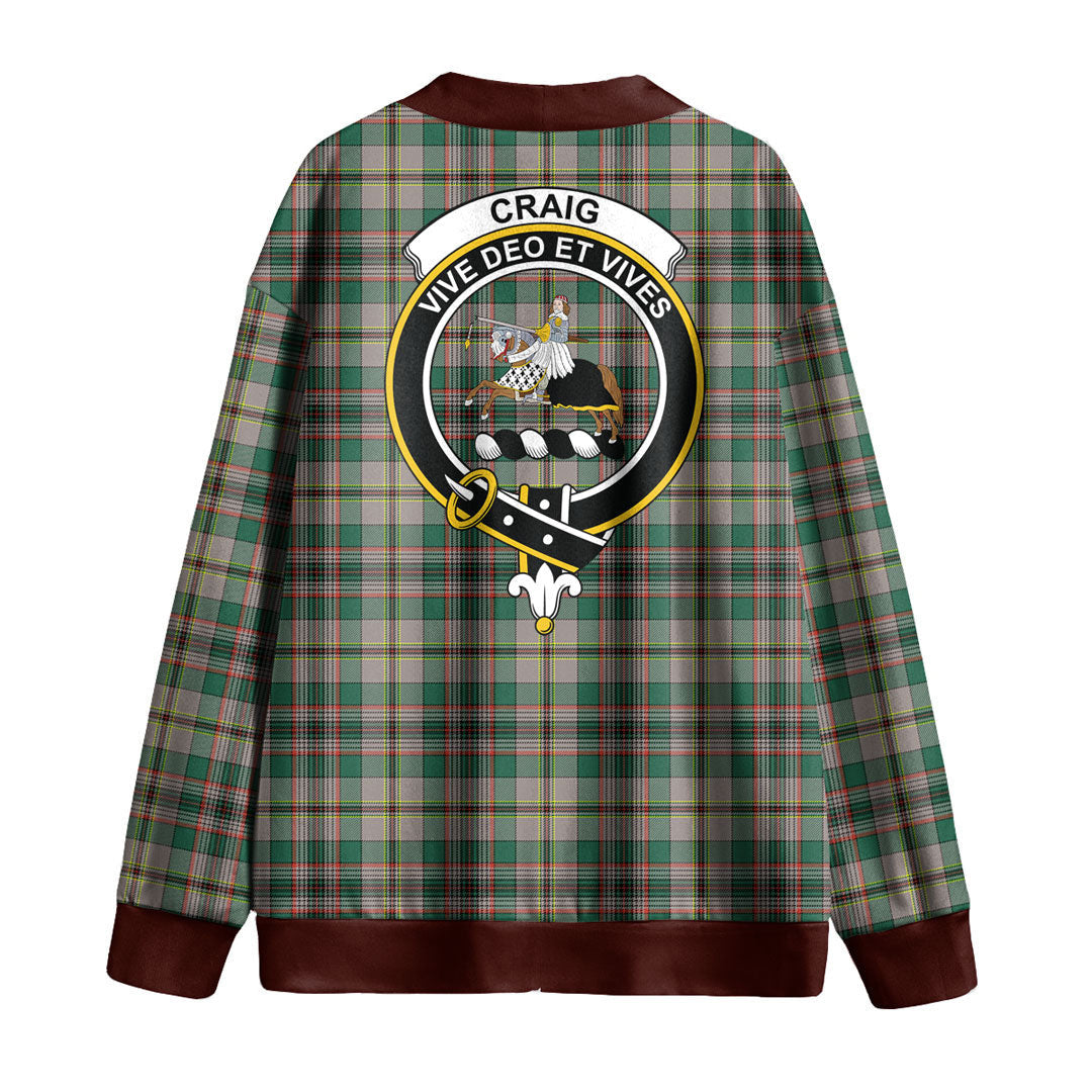 Craig Ancient Tartan Crest Knitted Fleece Cardigan