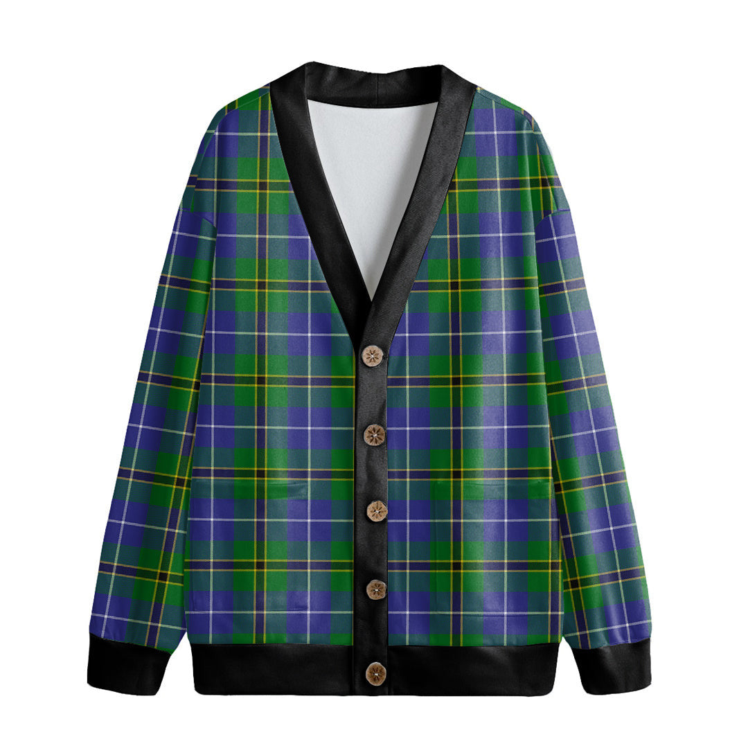 Turnbull Hunting Tartan Plaid Knitted Fleece Cardigan