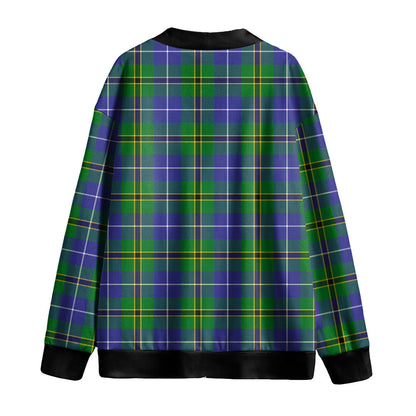 Turnbull Hunting Tartan Plaid Knitted Fleece Cardigan