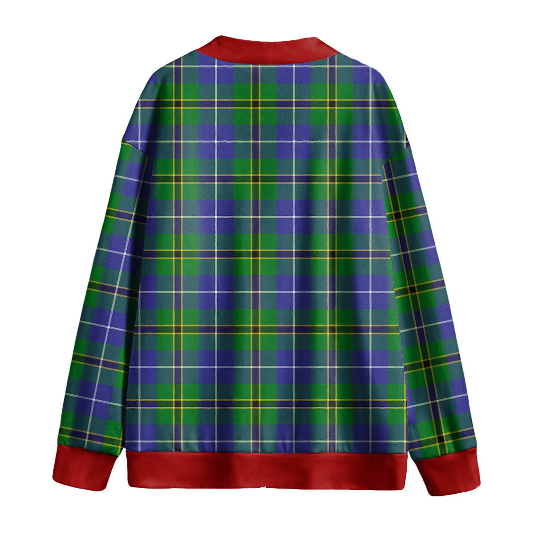 Turnbull Hunting Tartan Plaid Knitted Fleece Cardigan