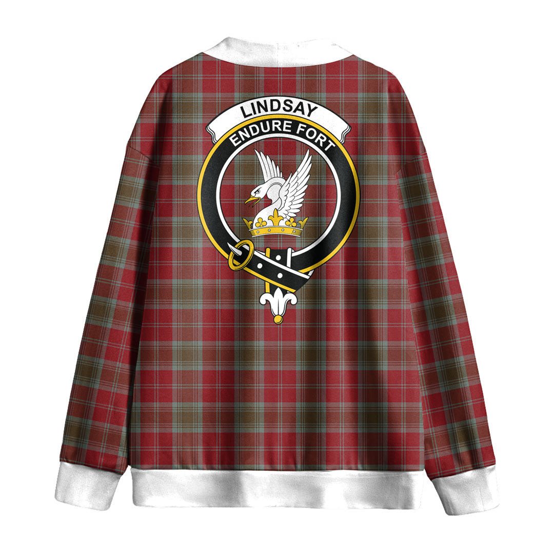 Lindsay Weathered Tartan Crest Knitted Fleece Cardigan