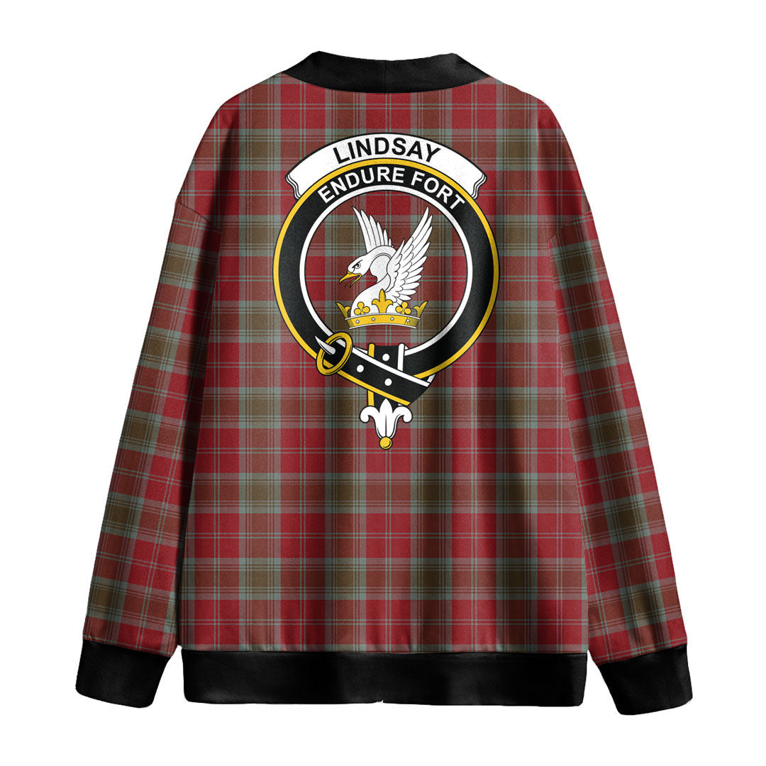 Lindsay Weathered Tartan Crest Knitted Fleece Cardigan