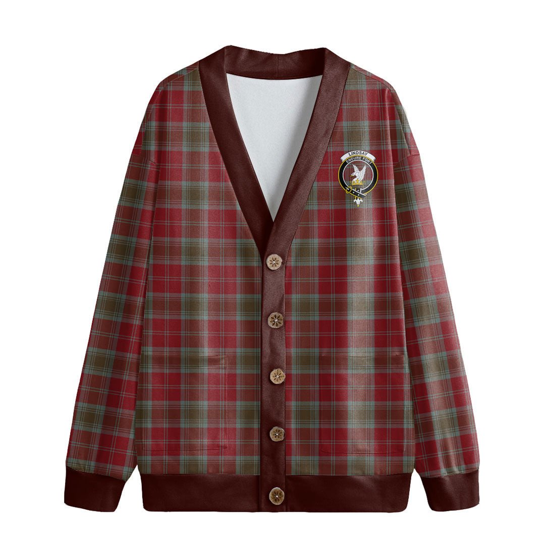 Lindsay Weathered Tartan Crest Knitted Fleece Cardigan